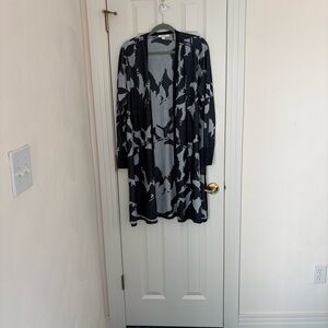 Chico's Blue and Light Blue Lightweight Long Knit Cardigan